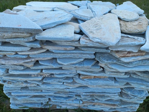 Плитняк златолит зелёный галтованный для цоколя купить в Кирове